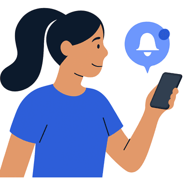 Person with phone and notification icon